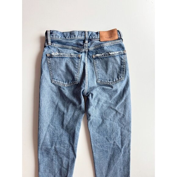 MOUSSY Burbank Medium Blue High Rise Stretch Tapered Ankle Jeans, Size 24 - Picture 9 of 16